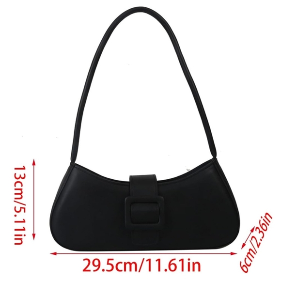 NWOT Simple White Crescent Shoulder Bag with Snap Closure - Picture 5 of 7